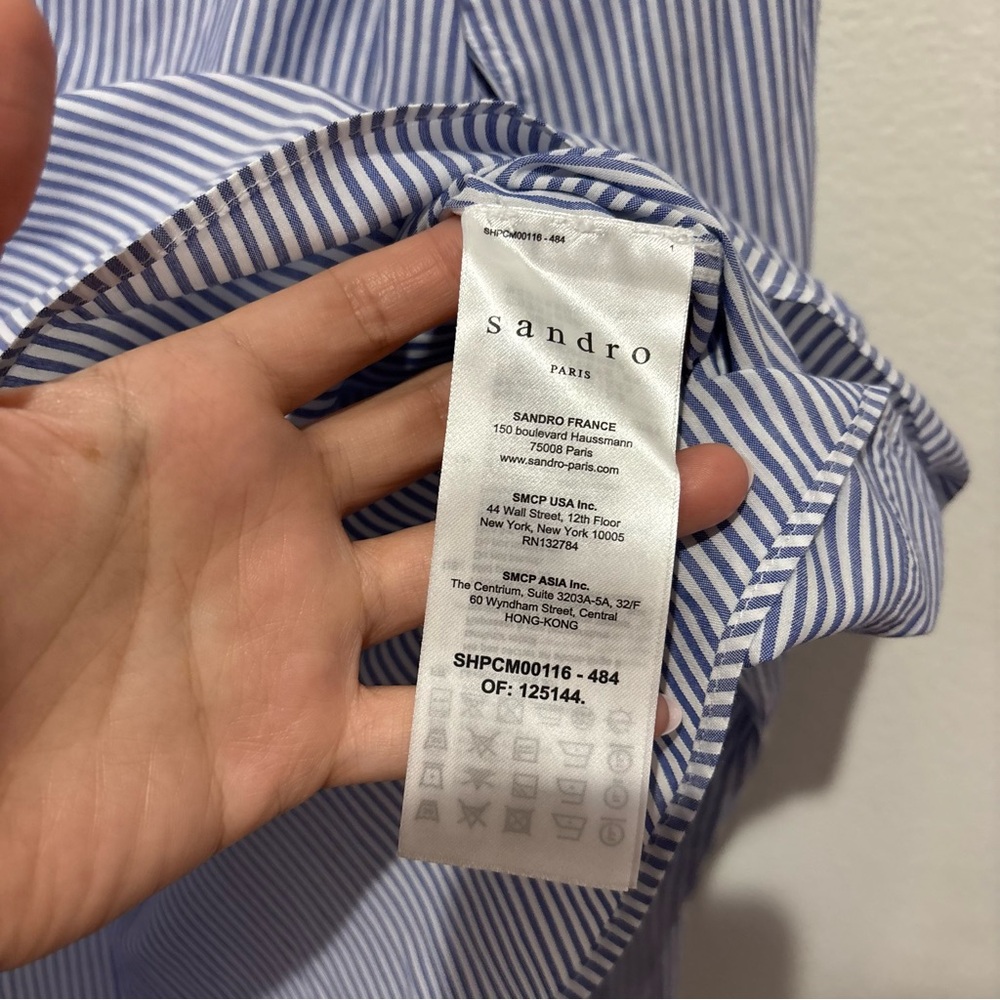 Sandro Half Button Down Size Medium - image 5